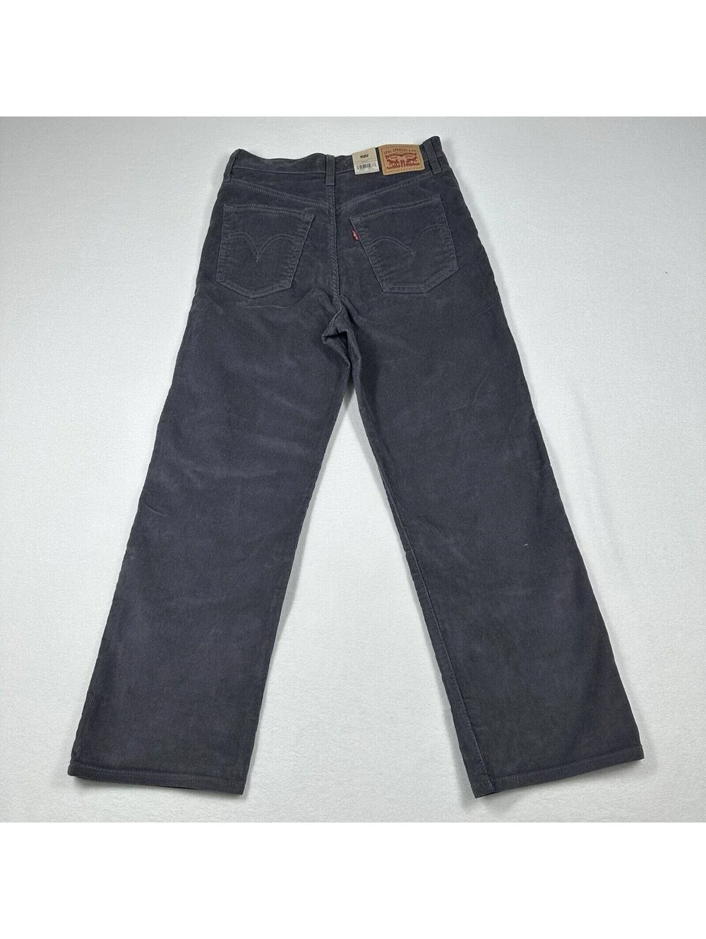 Levi's Ribcage Straight Ankle Corduroy Pants Grey Women's 28x27, NEW WITH TAGS